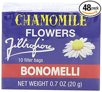 Bonomelli Chamomile Tea Bags, 10 Count Boxes, 0.7 oz, (Pack of 48)