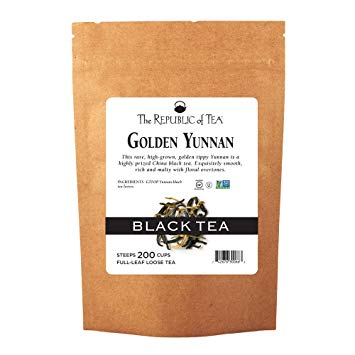The Republic Of Tea Golden Yunnan Black Full-Leaf Tea, 1 Pound / 200 Cups