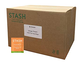 Stash Tea Ginger Peach Green Tea, 1000 Tea Bags in 8.8 Pound Box