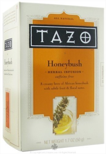 Tazo Honeybush Herbal Infusion Tea, Caffeine Free, 20-Count Tea Bags (Pack of 6) ( Value Bulk Multi-pack)
