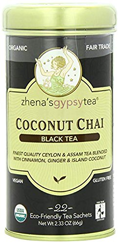Zhena's Gypsy Tea, Coconut Chai, Black Tea, 6Pack (22 Sachets, 2.33 oz (66 g))
