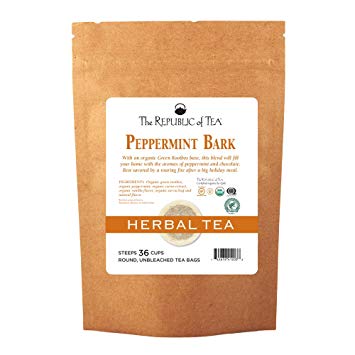 The Republic Of Tea Organic Peppermint Bark Herb Tea, 36 Tea Bags, Fusion Of Cocoa And Peppermint Tea