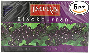 Impra Black Currant Tea, 100-Count Tea Bags (Pack of 6)