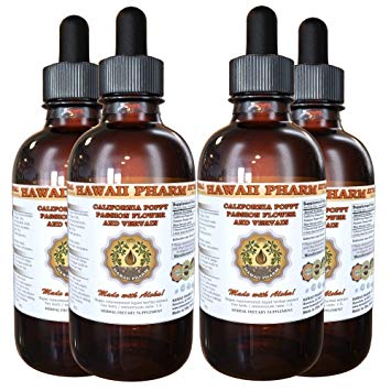 Organic California Poppy, Passionflower and Blue Vervain Liquid Extract Tincture 4x4 oz