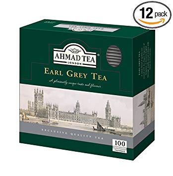 Ahmad Tea Earl Grey Teabag, Enveloped, 100 Count (Pack of 12)