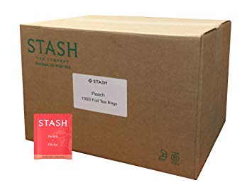 Stash Tea Peach Black Tea, 1000 Tea Bags in 8.58 Pound Box