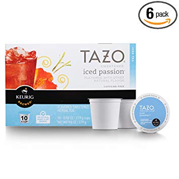 Starbucks Tazo Sweetened Iced Tea for K-Cup, Passion, 60 Count (Pack of 6)