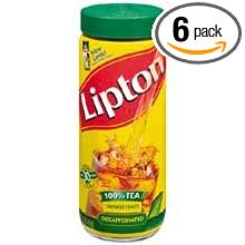Lipton Instant Decaffeinated Unsweetened Iced Tea Mix - 3 oz. jar, 6 jars per case