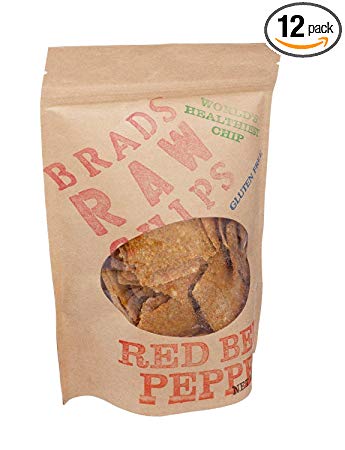 Brads Raw Foods Organic Red Bell Pepper Chips, 3 Ounce - 12 per case.
