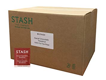 Stash Tea Decaf Chocolate Hazelnut Black Tea, 1000 Tea Bags in 8.8 Pound Box