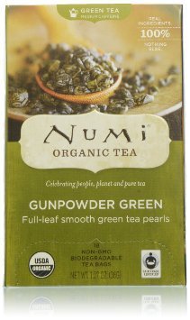 Numi Organic Gunpowder Green Tea,18 Count ( Case of 6 )