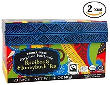 Trader Joe's Organic Fairtrade Rooibos & Honeybush Tea 20 bags (Pack of 2)