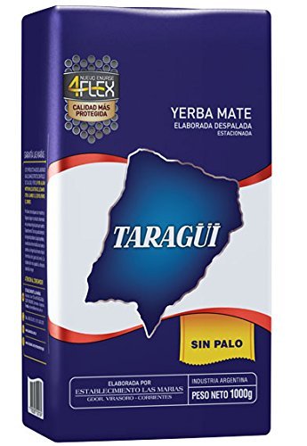 Taragui- Loose Yerba Mate, No Stems- (5 Packs, Each Pack 2.2lb)