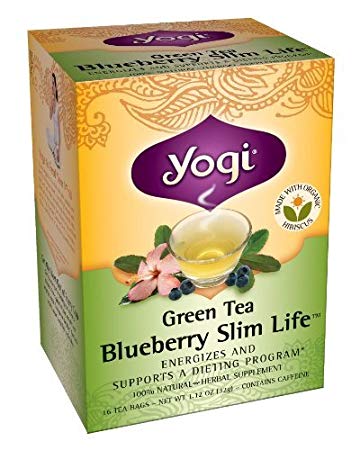 Yogi Green Tea Blueberry Slim Life, Herbal Tea Supplement, 16-Count Tea Bags (Pack of 6) ( Value Bulk Multi-pack)