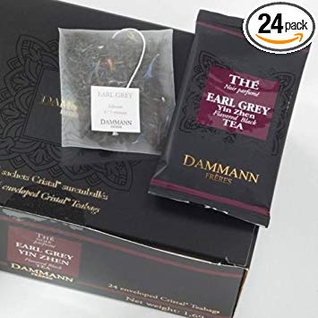 DAMMANN FRERES - Earl Grey Yin Zhen Black Tea - PACK 4 x 24 wrapped crystal envelopped tea bags