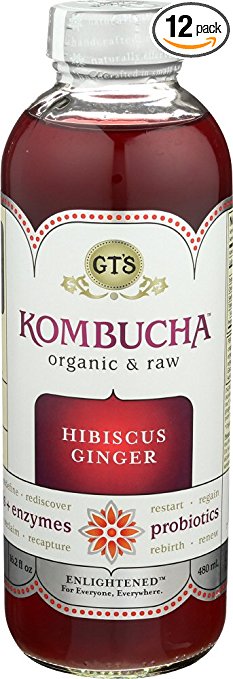 GT'S ENLIGHTENED KOMBUCHA Hibiscus, 16 Ounce (Pack of 12)