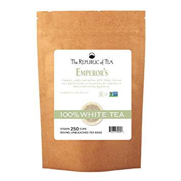 The Republic Of Tea Emperor's 100% White Tea, 250 Tea Bags, Gourmet, Zero Calorie, Sugar Free,...