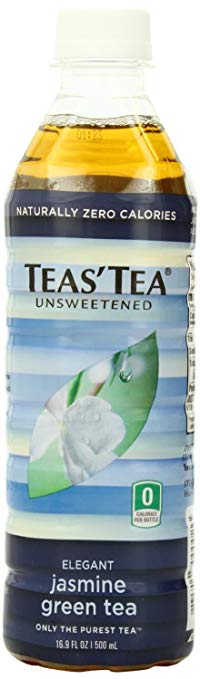 Teas' Tea, Unsweetened Jasmine Green Tea, 16.9 Ounce (jumbo pack of 48)