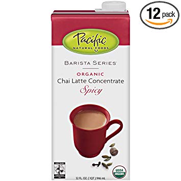 Pacific Natural Foods Organic Chai Latte Concentrate Spicy, 32-Ounce Boxes (Pack of 12)