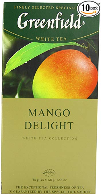 Greenfield Tea, Mango Delight, 25 Count (Pack of 10)