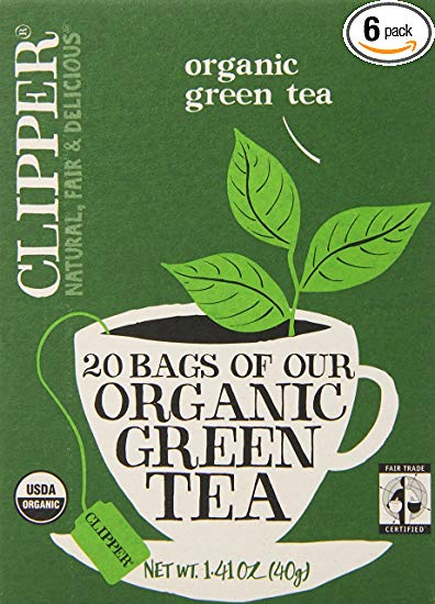 Clipper Fair Trade Organic Green Tea, 20-Count (Pack of 6)