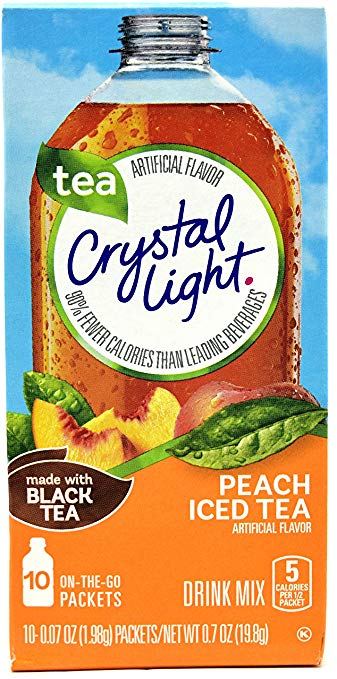 Crystal Light On The Go Peach Iced Tea, 10-Packet Box (Pack of 28)