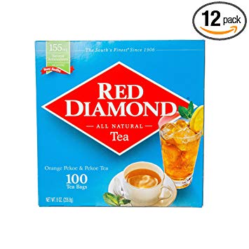 Red Diamond All Natural Iced Tea Bags Single Serving, 100 Count (Pack of 12) (Makes 120 servings)