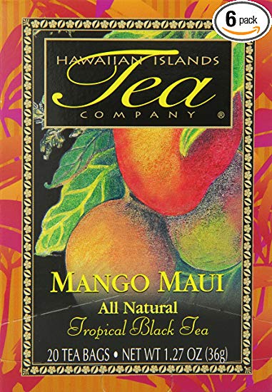 Hawaiian Islands Tea, Maui Mango, 1.27-Ounce Boxes (Pack of 6)