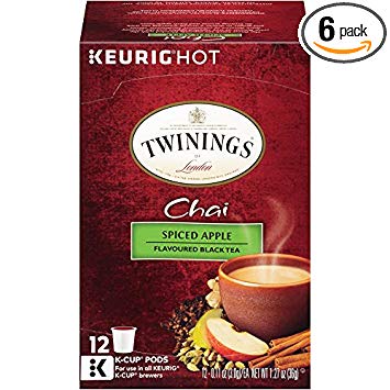 Twinings of London Spiced Apple Chai Tea K-Cups for Keurig, 12 Count (Pack of 6)
