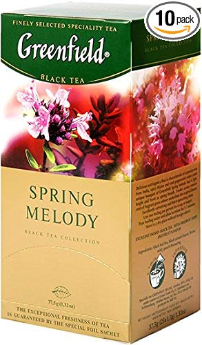 Greenfield Tea, Spring Melody, 25 Count (Pack of 10)