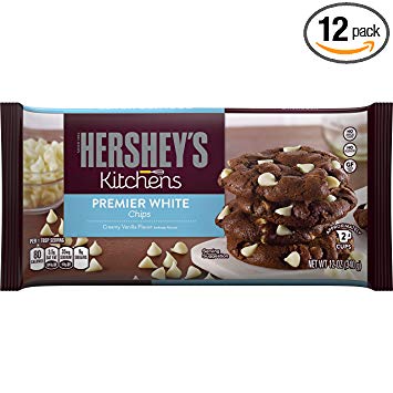 HERSHEY'S Kitchens Baking Pieces, Premier White Chips, Gluten Free, 12 Ounce Bag (Pack of 12)