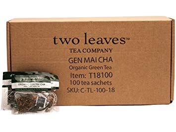 Two Leaves and a Bud Organic Gen Mai Cha Green Tea, 100-Count