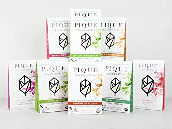 Pique Organic Variety Tea Crystals Sampler, Antioxidants, Energy, Gut Health, 112 Single Serve Sticks (Pack of 8)