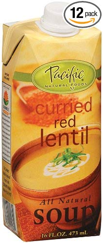 Pacific Natural Foods Organic Soup, Curried Red Lentil, 16-Ounce Cartons (Pack of 12)