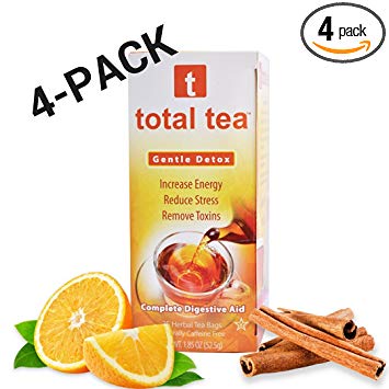 Total Tea Gentle Detox Tea | Herbal Tea Supplement with Echinacea (4 Pack)