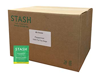 Stash Tea Peppermint Herbal Tea 1000 Tea Bags in 6.53 Pound Box, Tea Bags Individually Wrapped in...