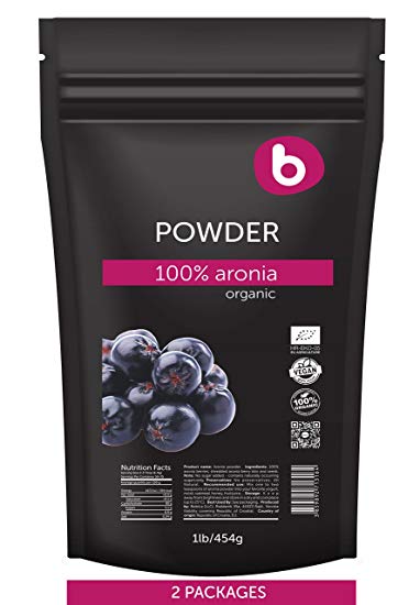 European Organic Aronia (Chokeberry) Powder 2lb - 100% PURE ARONIA (2 packages)
